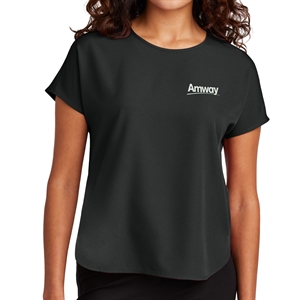 Women Amway Stretch Crepe Top - Black