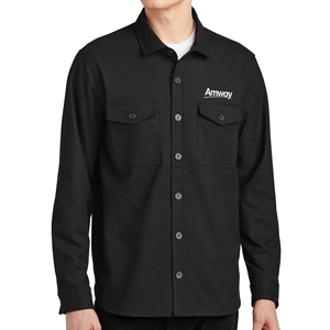 Men Amway Long Sleeve Twill Overshirt - Black